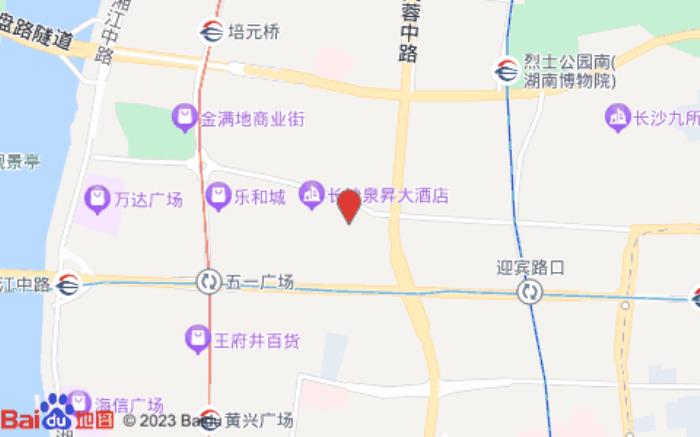 长沙轻盐雅舍酒店(五一广场国金中心店)位置图